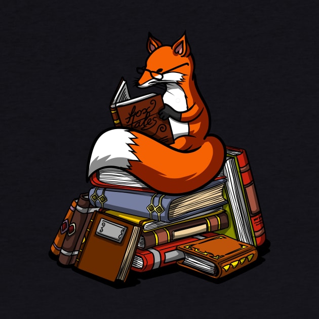 Fox Reading Book by underheaven